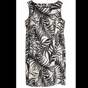 🦄 Dressbarn Plant Print Sleeveless Back Zip Dress